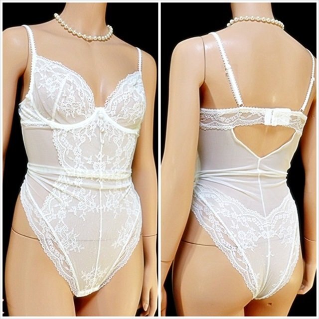 CX6-675//ビッグなLサイズ☆上品に透けるストレッチレース☆クロッチ開閉*ボディブリファー※一番安価な送料はゆうパケット250円拍卖