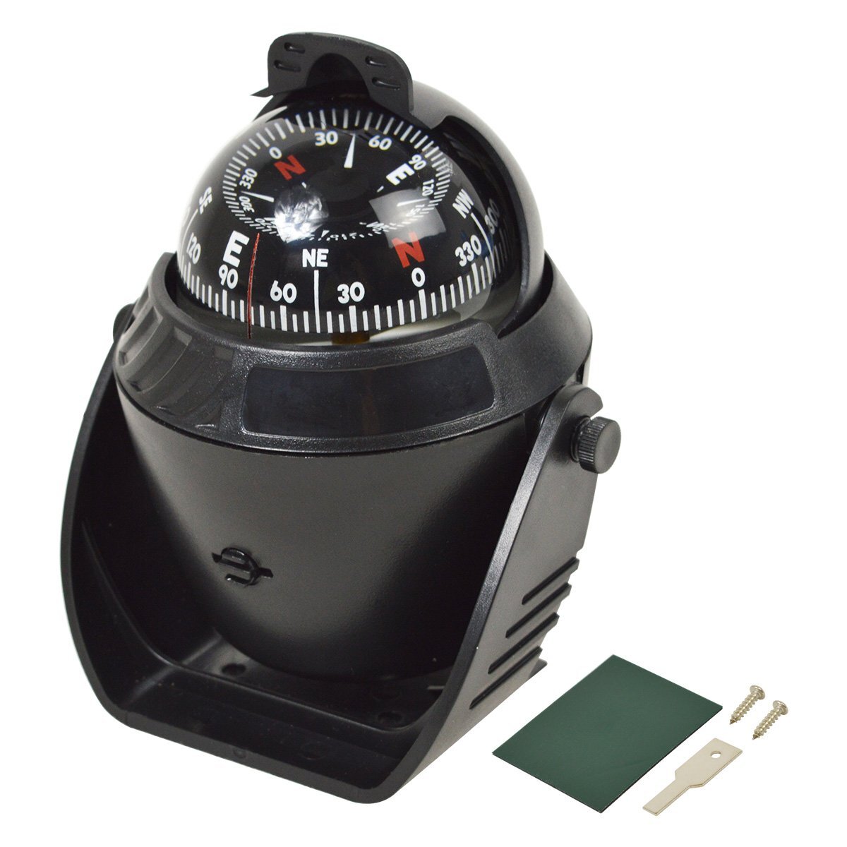 【送料無料】LEDライト 照明付き マリンコンパス 船舶 船 漁船 車 ボート ヨット 12V ブラック 黒 方位磁石 角度調整 コンパス拍卖