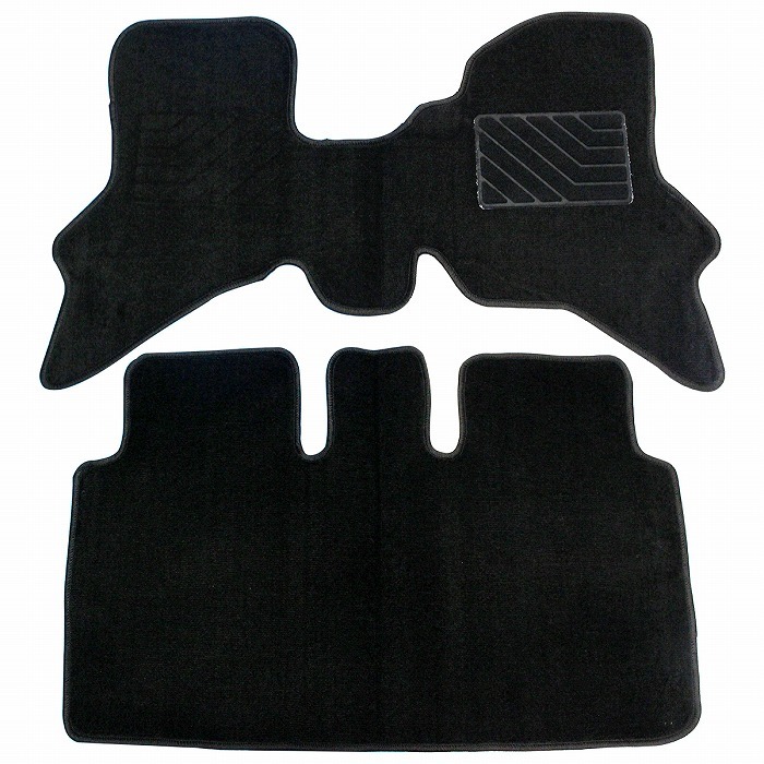 専用設計 エブリィバン・エブリィワゴン DA64V DA64W (H17.8~)オートマ車 AT 運転席&後部座席 2PCS ブラック/黒 無地 フロアマット拍卖