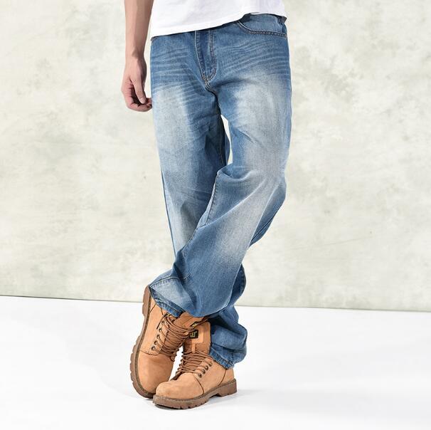 新入荷W32 ビッグシルエットジーンズ メンズ ゆったり オーバーサイズ 大きいサイズ 色落ち ウォッシュ加工拍卖