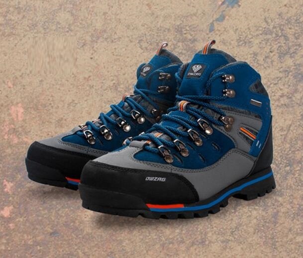 上質トレッキングシューズメンズ アウトドアシューズ ハイキングシューズ ウォーキングシューズ遠足靴ハイカット 登山靴 26.5cm ブルー拍卖