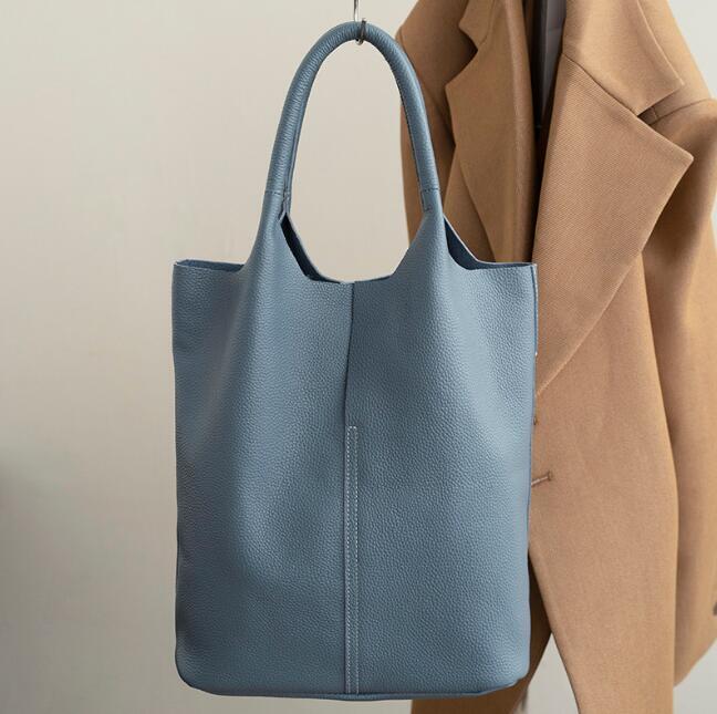 新作新品本牛革 トートバッグ 本革 ユニセックス レディース A4 通勤バッグ 弁当 収納 通勤通学 レザー 大容量 ブルー拍卖