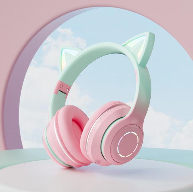 新入荷ネコ耳ヘッドフォンbluetoot 軽量ヘッドホン有線無線両用折りたたみ式Bluetooth5.1 ヘッドホンHiFi高音質密閉型 通話対応 可愛い拍卖