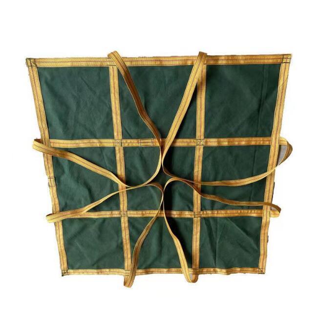 上質シートモッコ布モッコ 吊り 使用荷重1t 荷揚げモッコイージーモッコ軽量強力シートモッコ八点吊りタイプ モッコタスキ 強靭 頑丈 2X2M拍卖