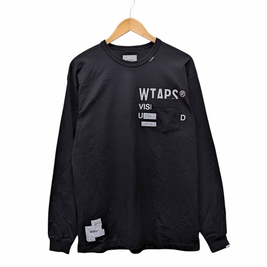 WTAPS ダブルタップス 211ATDT-CSM17 INSECT02 LS COPO プリント ポケット 長袖 Tシャツ ロンT ブラック サイズ 3拍卖