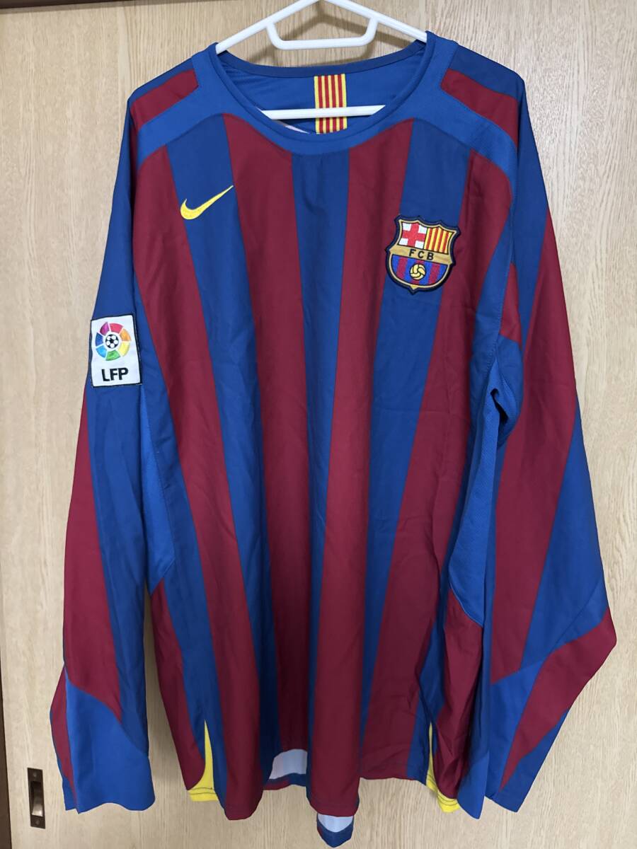 2005年 バルセロナ 長袖 ユニフォーム ロナウジーニョ メッシ グアルディオラ イニエスタ イブラヒモビッチ (A521)拍卖