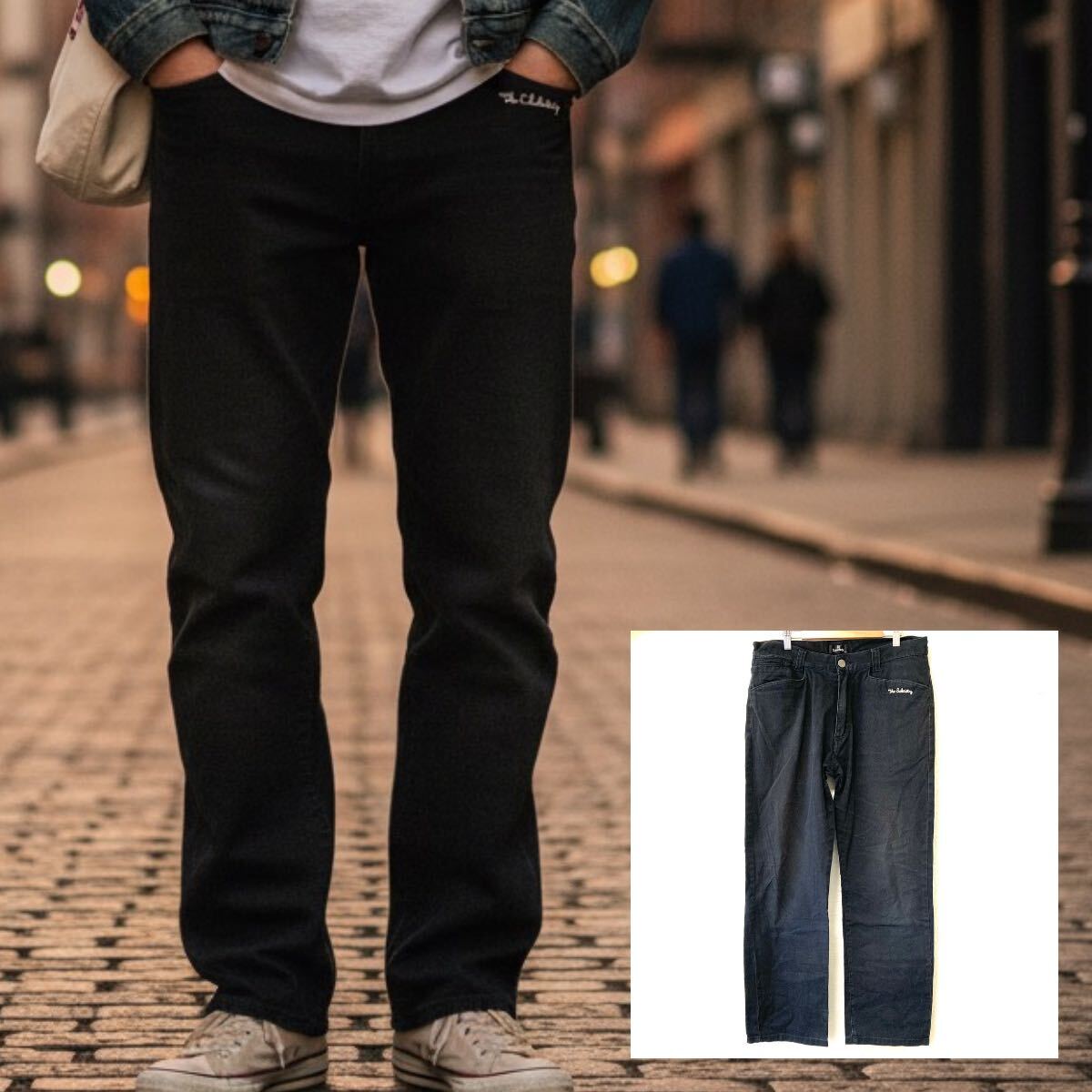 ビッグサイズ!XL!【subciety】サブサエティー コットン100% デニム パンツ ジーンズ ジーパン アメカジ ブラック メンズ/Y37531UU拍卖