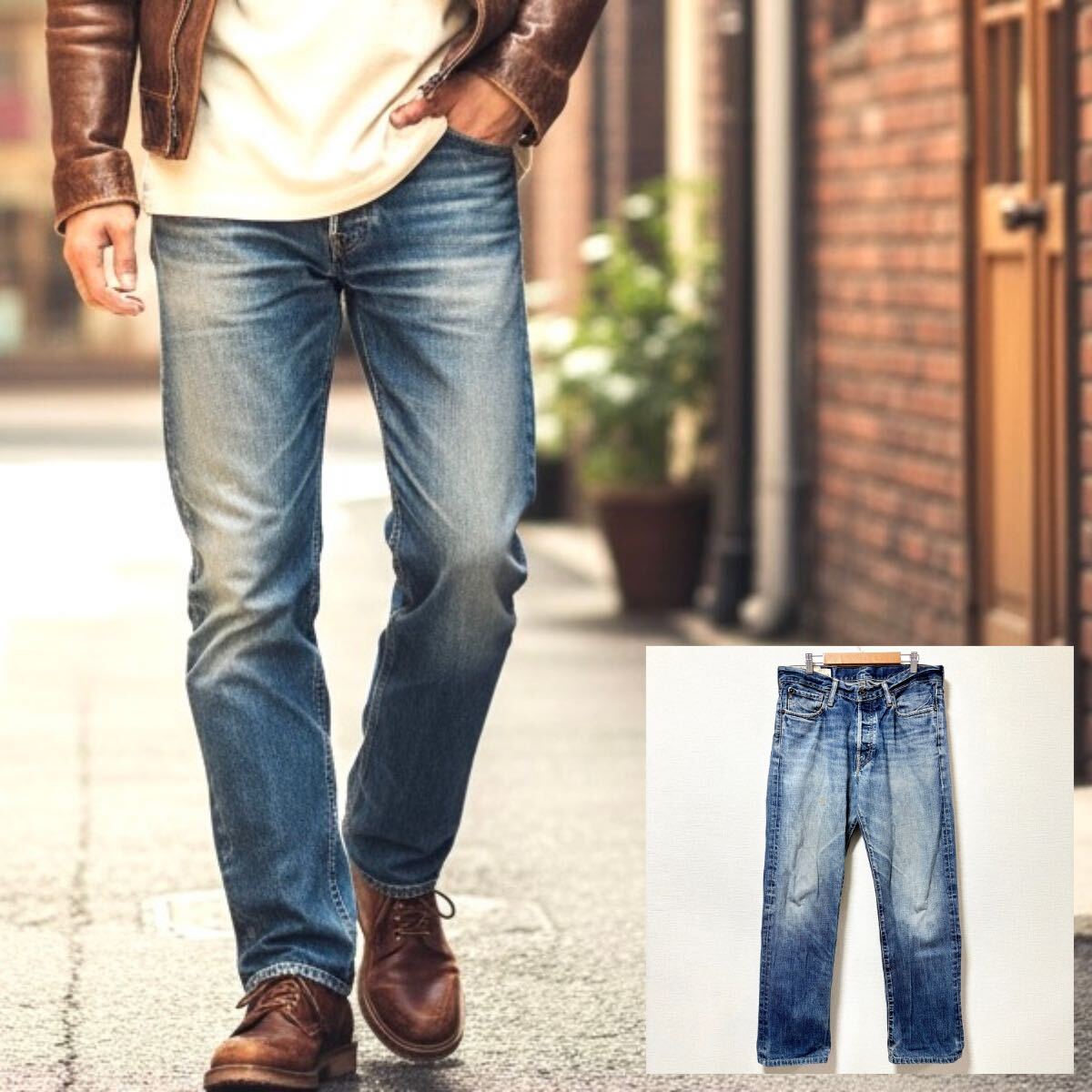 最高の色落ち感!【ABERCROMBIE&FITCH】アバクロンビー&フィッチ デニム パンツ ジーンズ ボタンフライ ローライズ ブルー W32 L32/Y38209SS拍卖