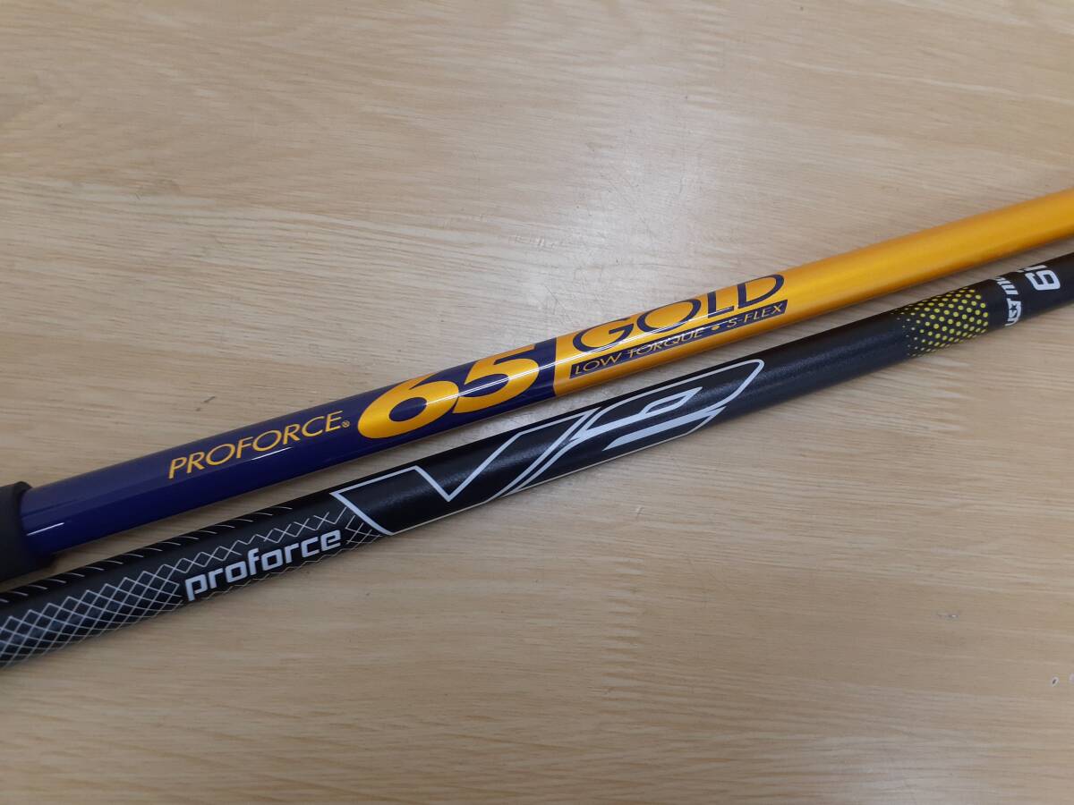 テーラーメイド 1W用スリーブ付きシャフト PROFORCE V2 BLACK プロフォース V2 ブラック 6F3と65 GOLD (S)のセット拍卖