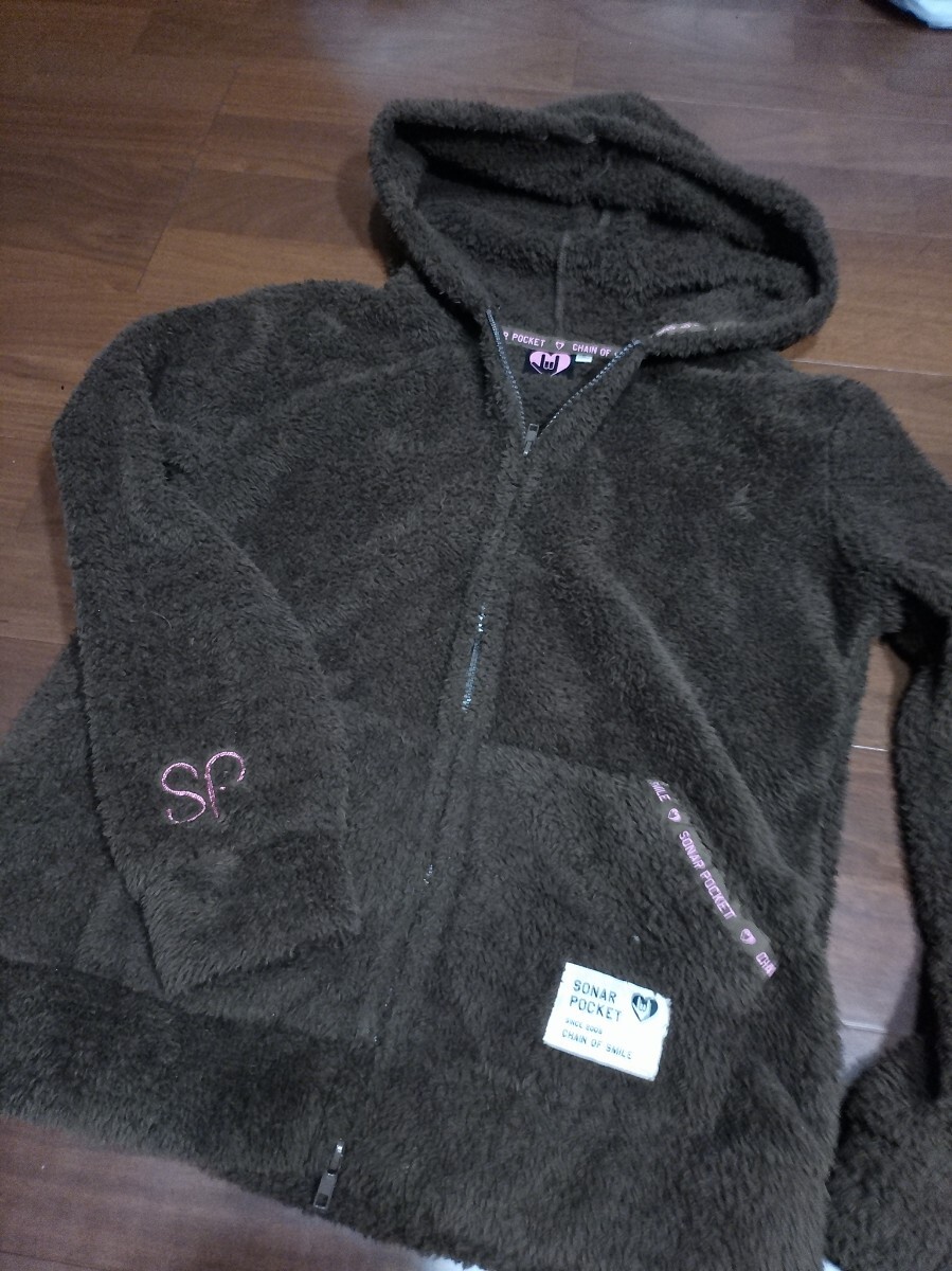 Sonar Pocket ソナーポケット ボアフリース ジップアップ パーカー もこもこ 暖か ソナポケ サイズS ko-daiプロデュース拍卖