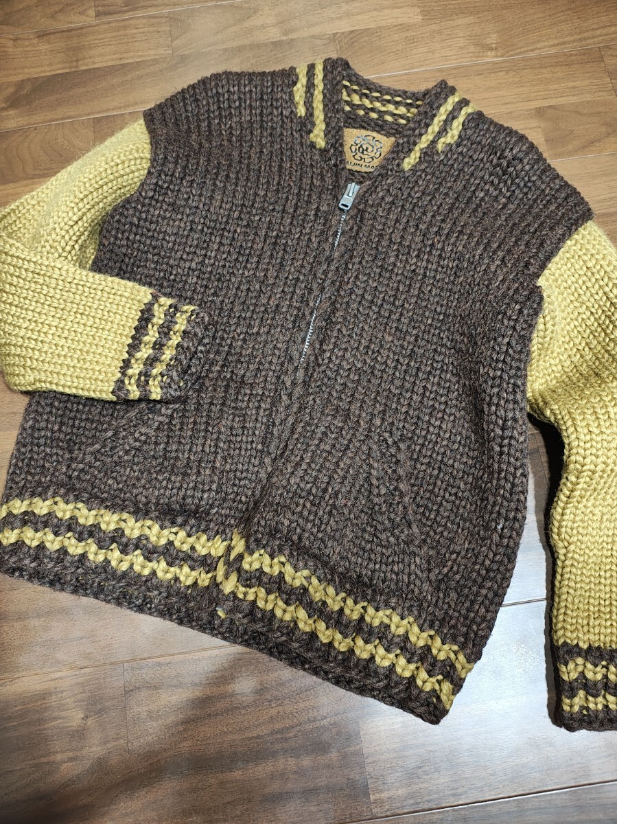 人気希少★当時物ヴィンテージGAIJIN MADEカウチンセーター■カナダ製 ガイジンメイド/カウチン肉厚ニット ハリラン メンズ 拍卖