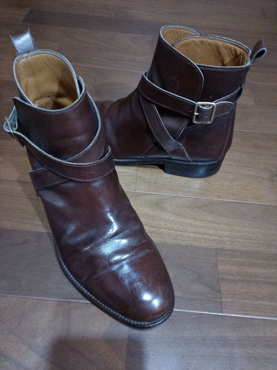 イタリー製★G.T.HAWKINS GTホーキンス レザー ジョッパーブーツ ショートブーツ サイズ41 25.5cm相当 茶 本革レザー拍卖