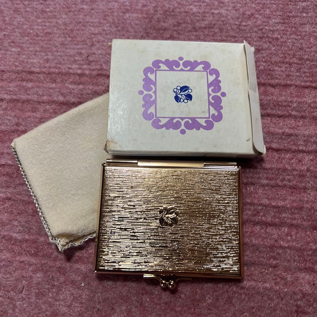 【和】●昭和レトロ ヤクルト化粧品 コンパクトミラー 鏡 ゴールド拍卖