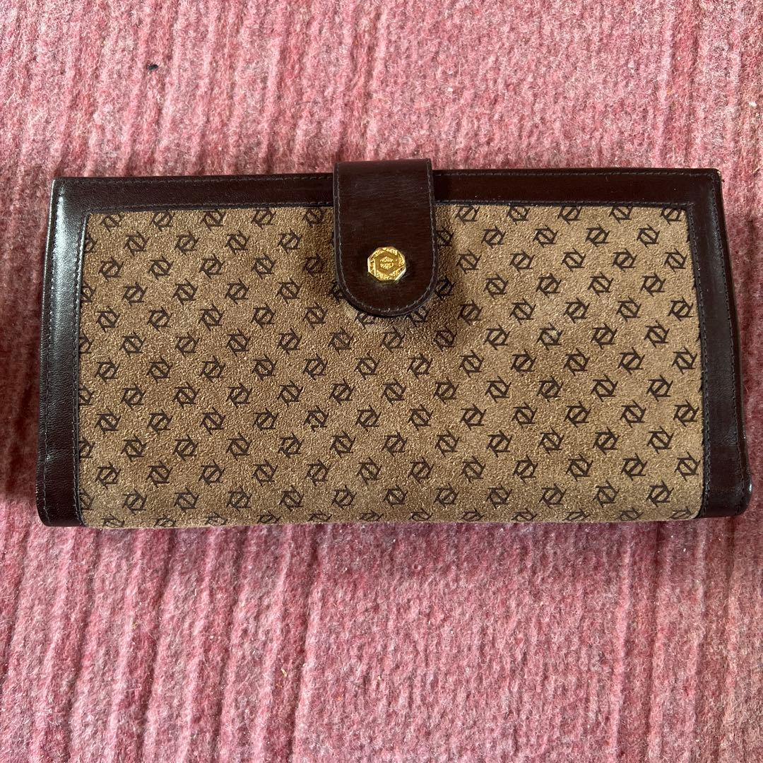 【和青】●イタリア製ブラウンレザー長財布 レトロ拍卖