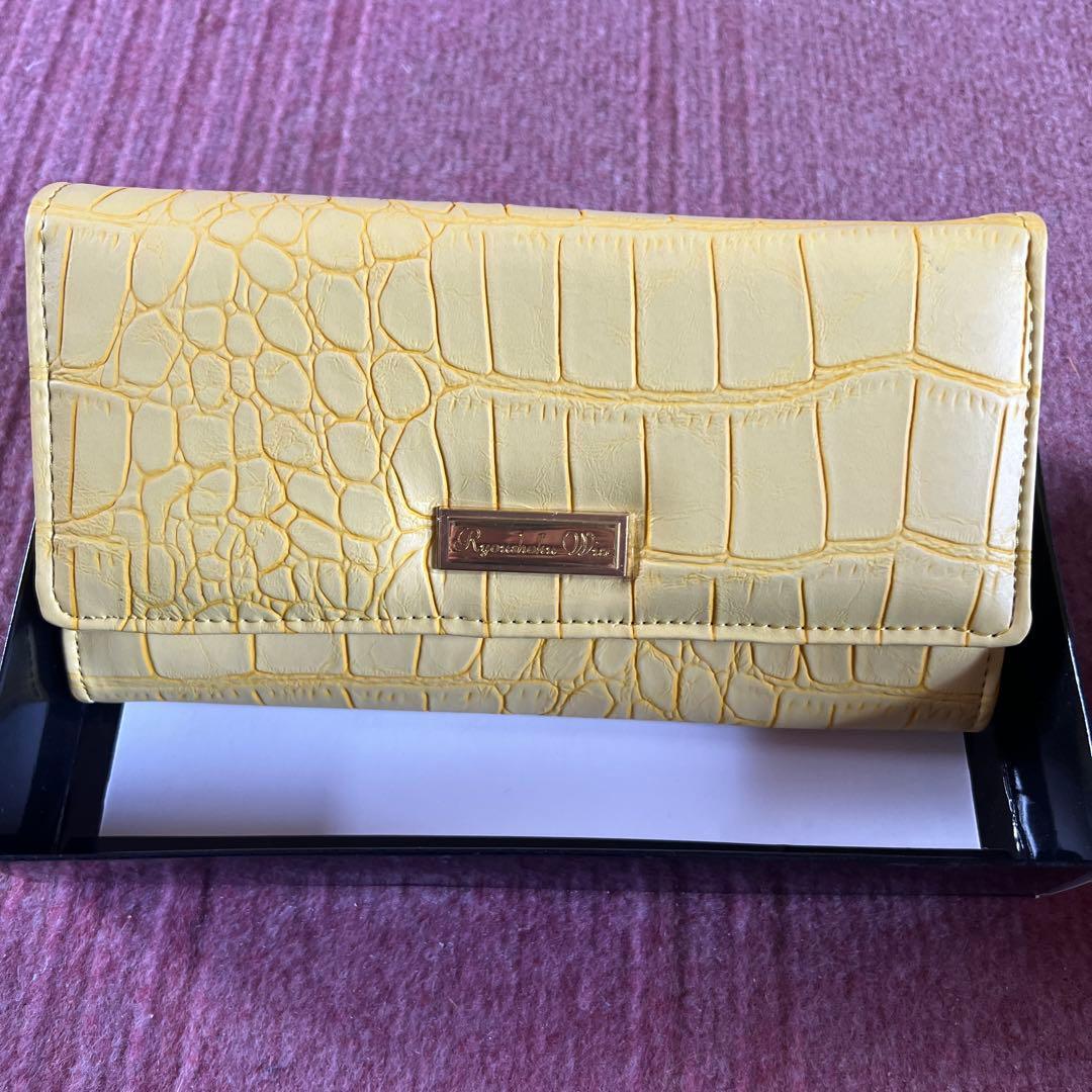 【和青】●イエロー クロコダイル風 長財布拍卖