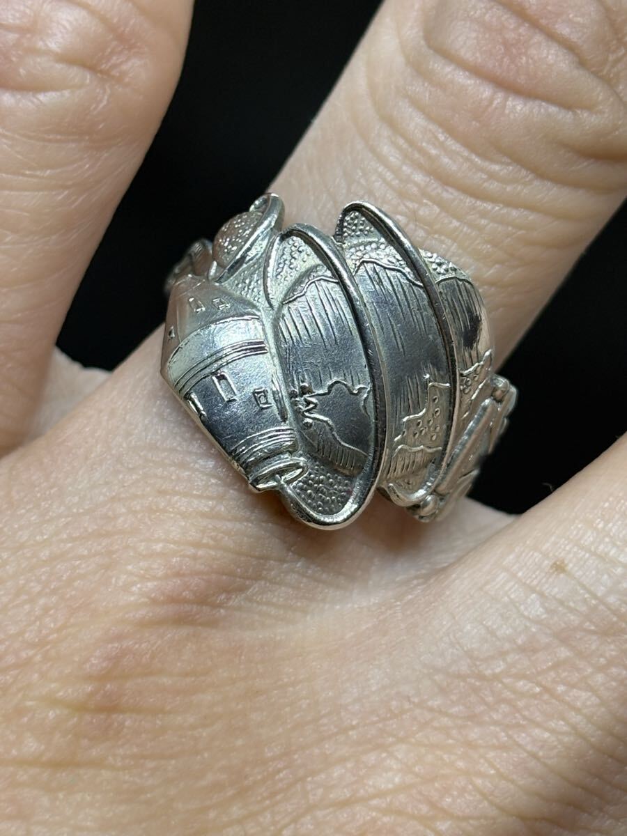 ヴィンテージ リング スプーンリング 16号 調節可 60s アメリカ アポロ8号 宇宙 6056拍卖