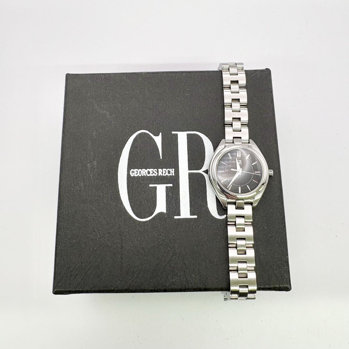1812〓 箱付き GEORGES RECH ジョルジュレッシュ UG09-RO CS 腕時計 レディース シルバー ブラック 時計 ウォッチ クォーツ 3針 服飾小物拍卖