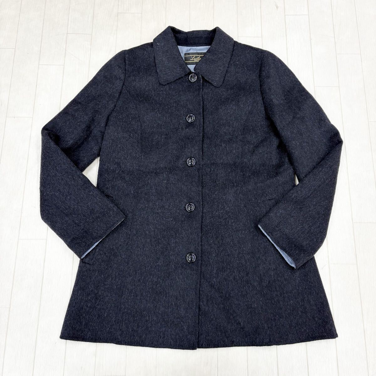 M30〓 Leilian レリアン シングルジャケット レディース サイズ9 ネイビー アウター 上着 ブルゾン カジュアル ビジネス拍卖