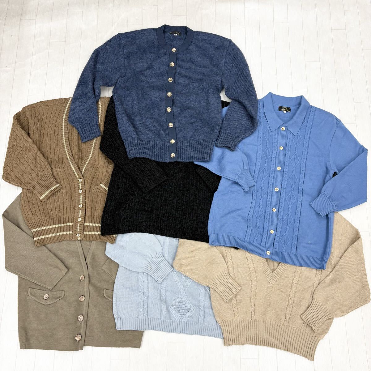 M31〓 7点セット Leilian レリアン セーター カーディガン レディース サイズ9 ニット トップス 上着 カジュアル拍卖