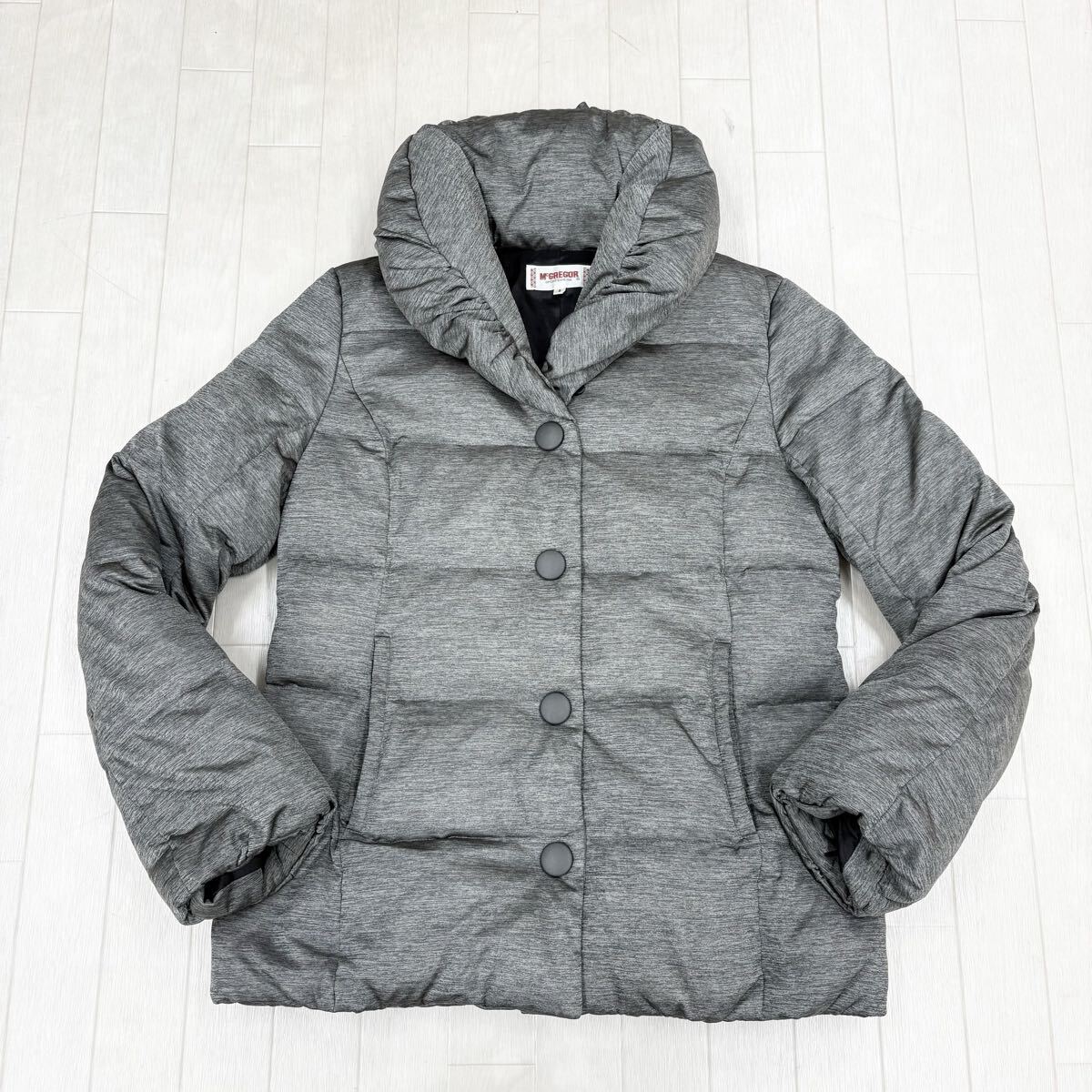 1811〓 McGREGOR マックレガー ダウンジャケット レディース サイズ9 グレー アウター 上着 ブルゾン スナップボタン カジュアル拍卖