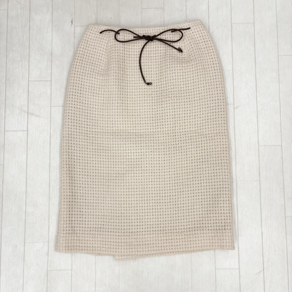 1816〓 Leilian レリアン ミドルスカート レディース サイズ9 ベージュ タイトスカート 膝下丈 カジュアル拍卖