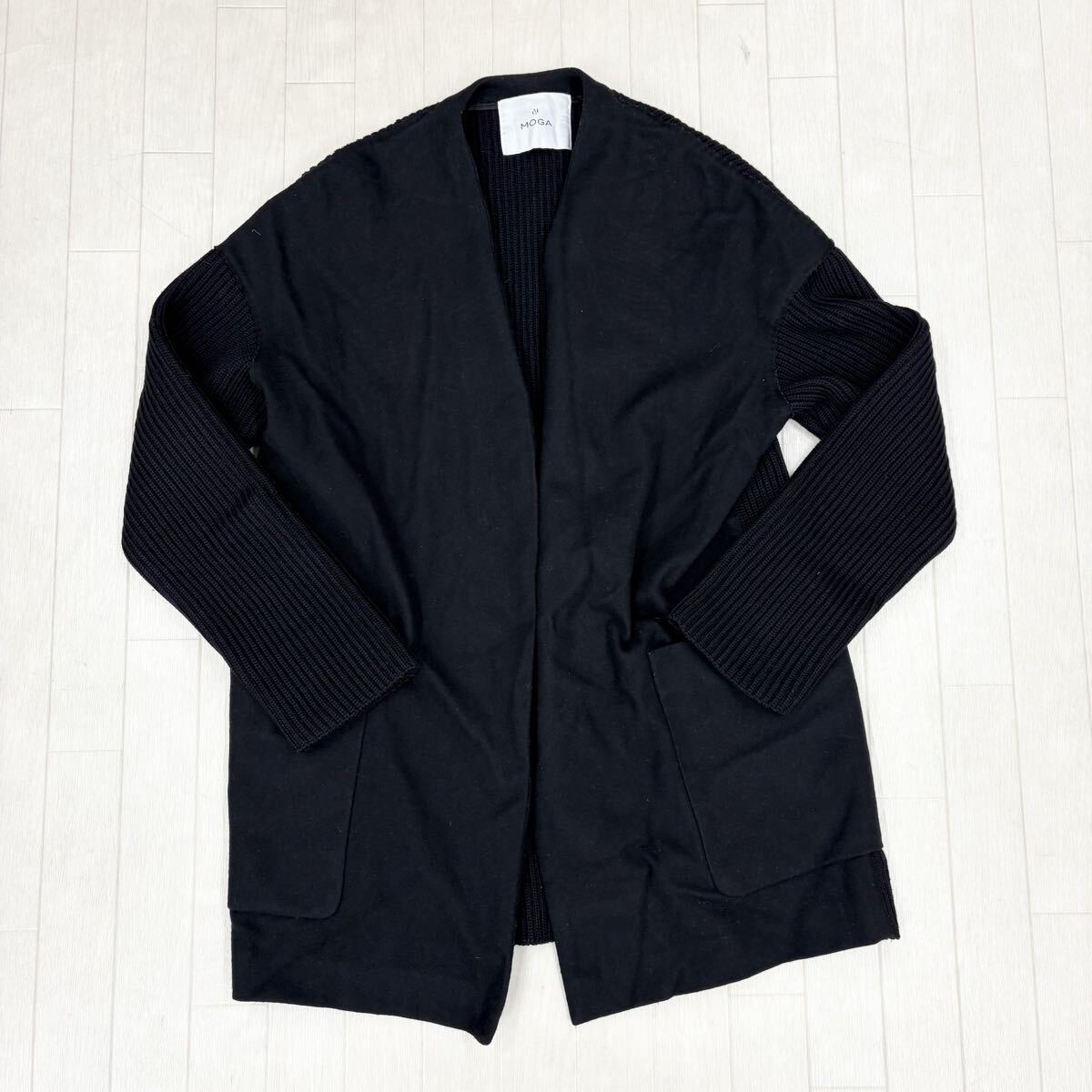 1816〓 MOGA モガ ニットジャケット レディース サイズ2 ブラック 上着 ブルゾン 長袖 前開き留め具無し カジュアル拍卖