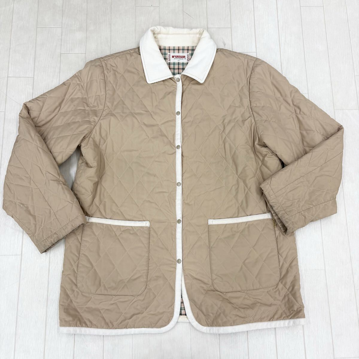 1818〓 McGREGOR SPORTSWEAR マックレガー スポーツウェア 中綿ジャケット レディース サイズL ベージュ アウター 上着 キルティング拍卖