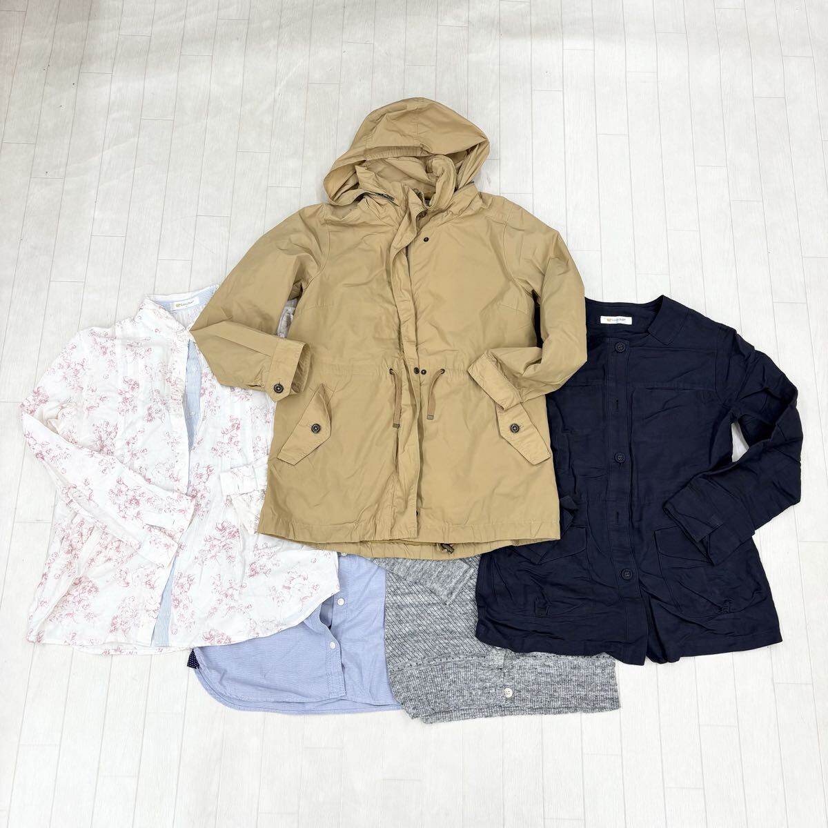 1818〓 5点セット GoldenBear ゴールデンベア マウンテンパーカー ノーカラージャケット ボタンシャツ カーディガン レディース サイズM拍卖