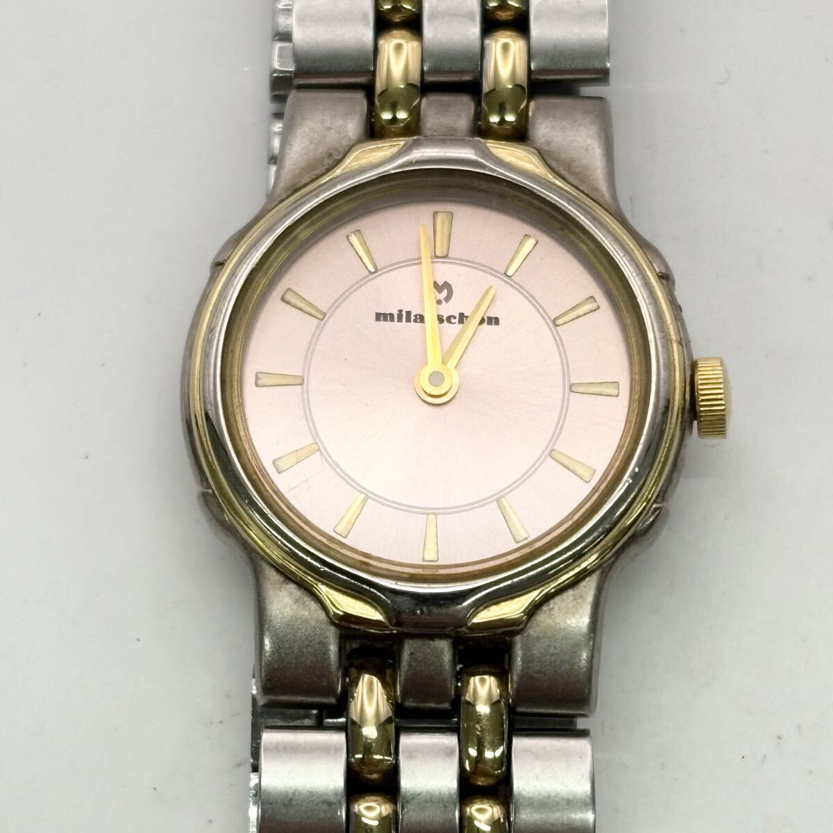 1812A〓 mila schon ミラショーン 1L22 腕時計 レディース 時計 ピンク シルバー ゴールド ウォッチ クォーツ 2針 服飾小物 拍卖