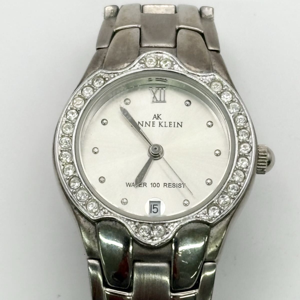 1812A〓 ANNE KLEIN アンクライン 10/6927 775H(6) 腕時計 レディース シルバー ラインストーン 時計 ウォッチ クォーツ 3針 服飾小物 拍卖