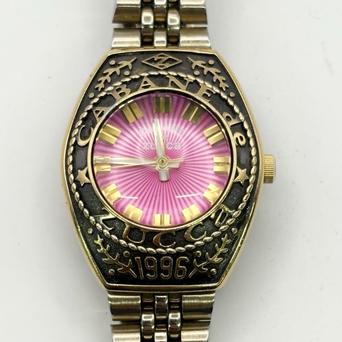 M32〓 CABANE de Zucca カバンドズッカ 771636 腕時計 レディース マゼンタ ダークブラウン ゴールド 時計 ウォッチ クォーツ 3針 服飾小物拍卖