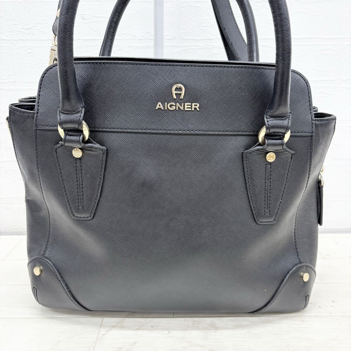 1819〓 AIGNER アイグナー ハンドバッグ ショルダーバッグ アイグナー レディース ブラック 過 鞄 手提げ鞄 肩掛け鞄 拍卖