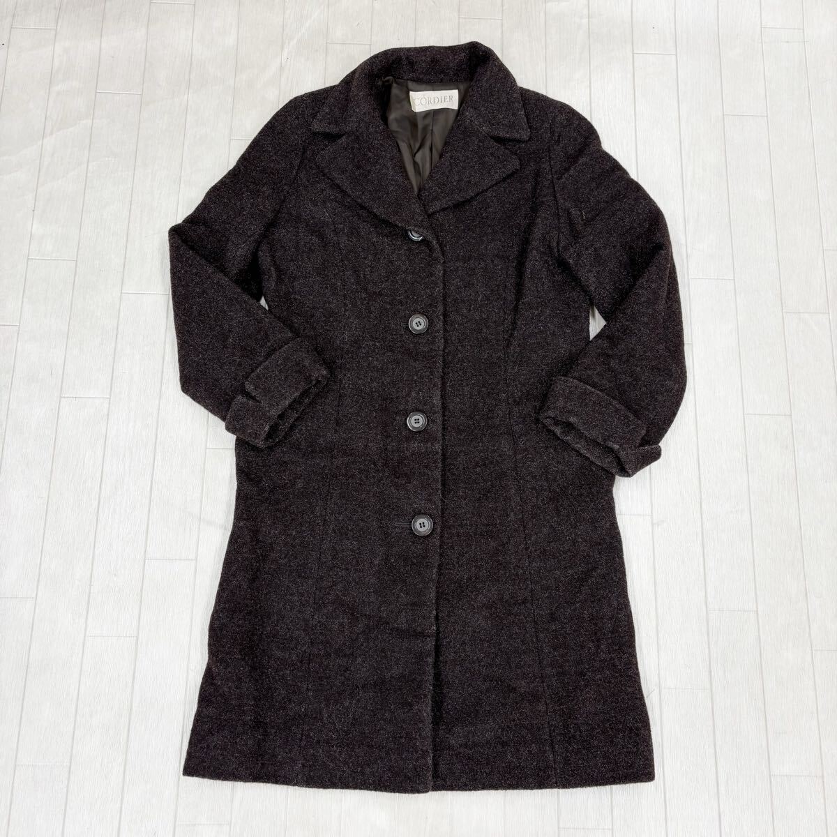 1824〓 CORDIER コルディア ミドルコート レディース サイズ40 ダークブラウン アウター 上着 シングルコート拍卖