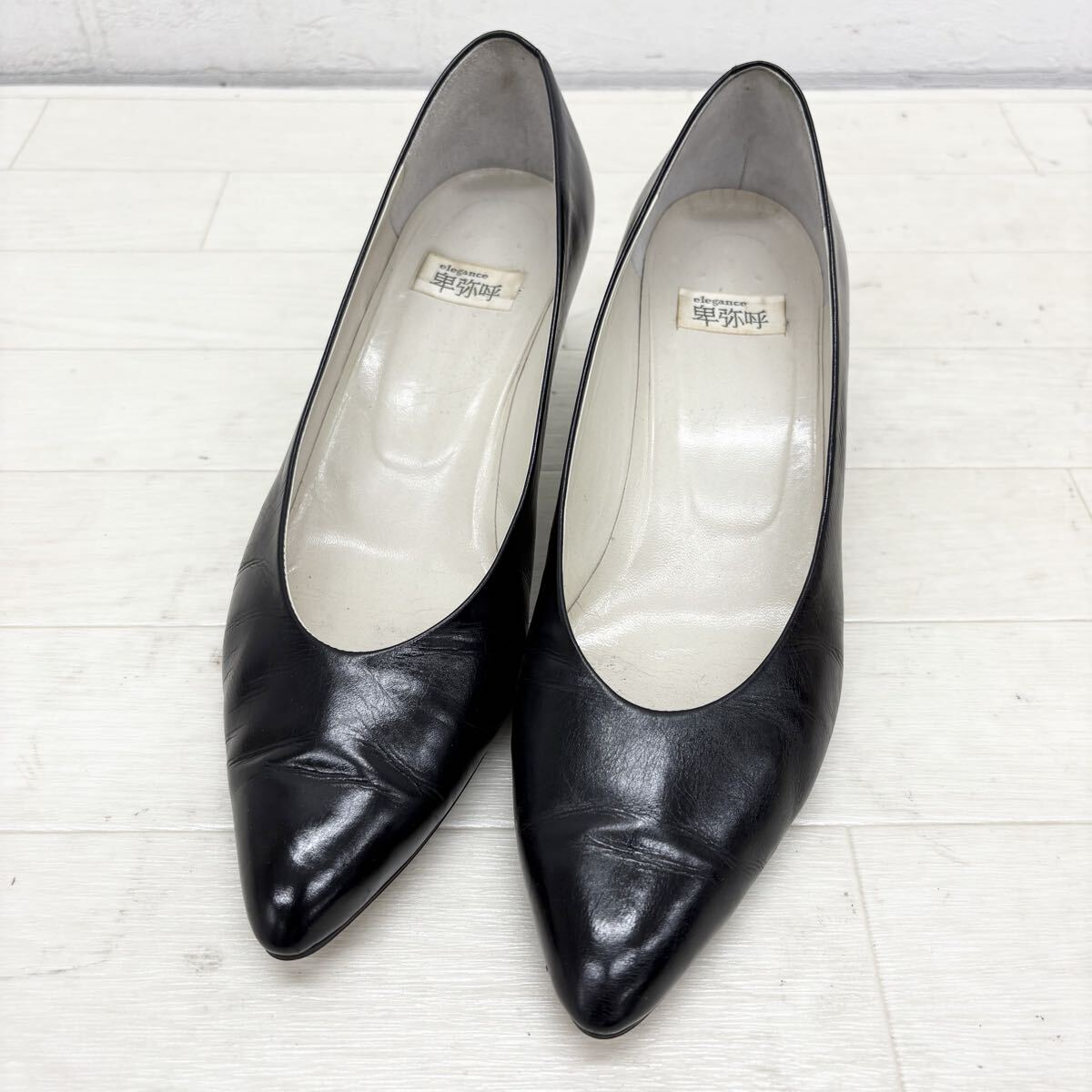 1817〓 ①卑弥呼 ヒミコ パンプス レディース サイズ24 ブラック 無地 単色 靴 シューズ ビジネス フォーマル 拍卖