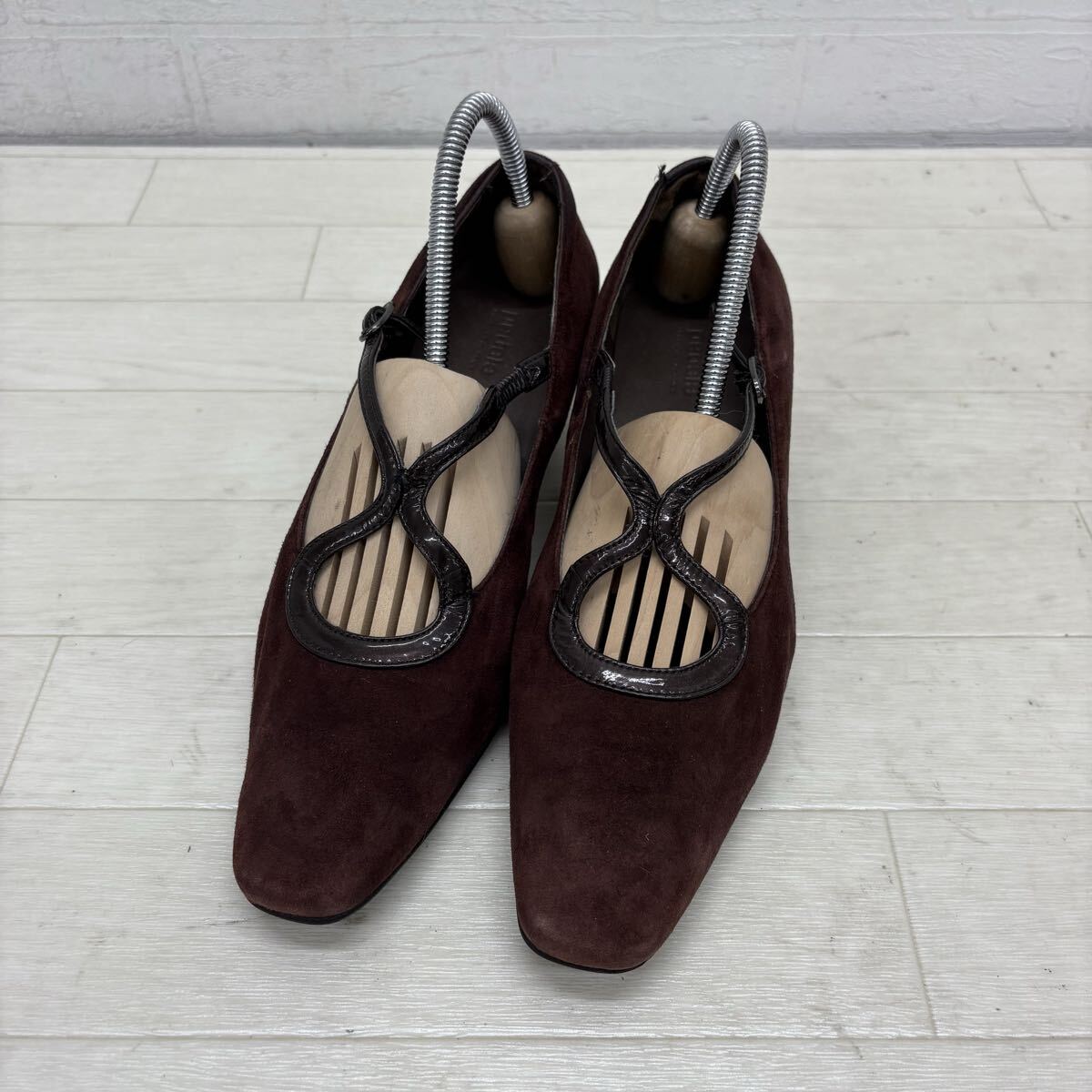 1817〓 ASICS pedala アシックス ペダラ パンプス レディース サイズ23EEE ダークブラウン スエードレザー 靴 シューズ カジュアルシューズ拍卖