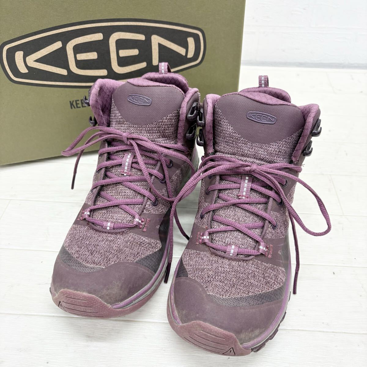 M34〓 KEEN キーン TERRADORA MID WP トレッキングシューズ レディース サイズ23 パープル ハイキング アウトドア スニーカー 防水拍卖