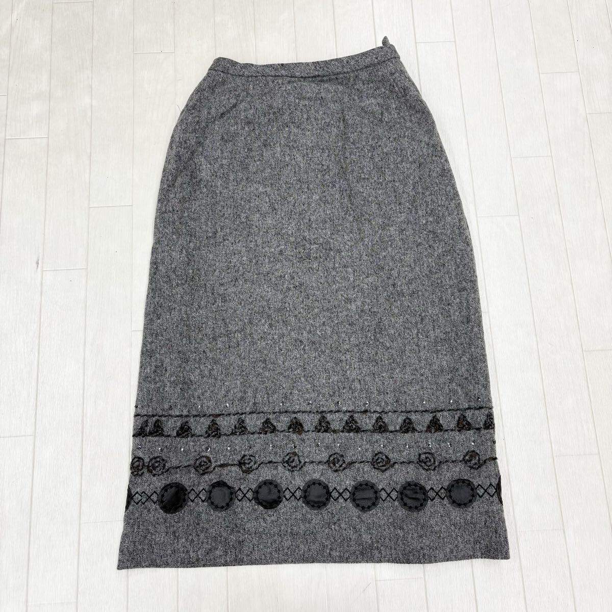 1829〓 Leilian レリアン タイトスカート レディース サイズ7 グレー ボトムス ミドルスカート 拍卖