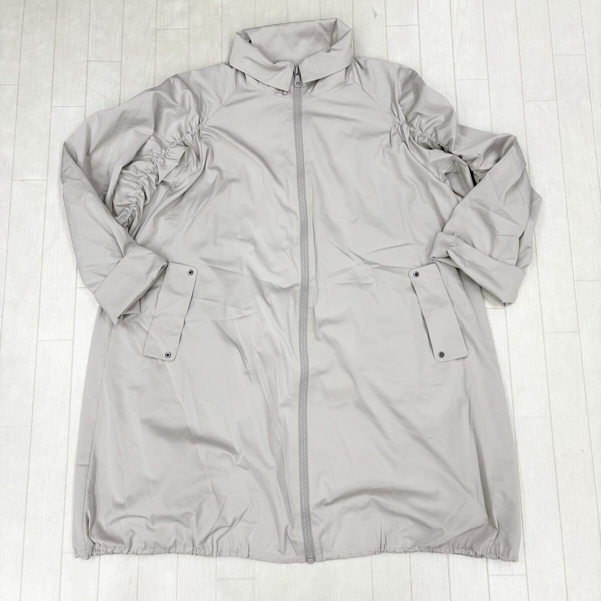 1829〓 HIROKO KOSHINO TRUNK ヒロココシノ トランク 中綿コート レディース サイズ38 ベージュ アウター ライナー有り 袖 裾ドローコード拍卖