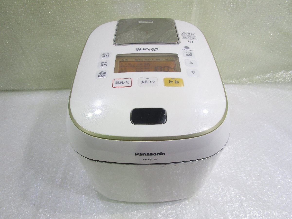◎Panasonic パナソニック 可変圧力IHジャー 炊飯器 Wおどり炊き 一升炊き SR-PW187 ホワイト 2017年製 w111221拍卖