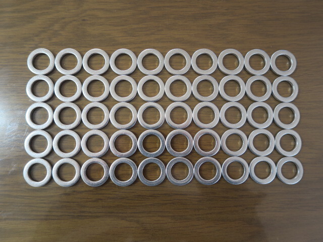 HONDA ホンダ用 ドレンワッシャー M14 内径約14㎜×外径約22㎜×板厚約2㎜ 50枚 94109-14000互換品 送料無料拍卖