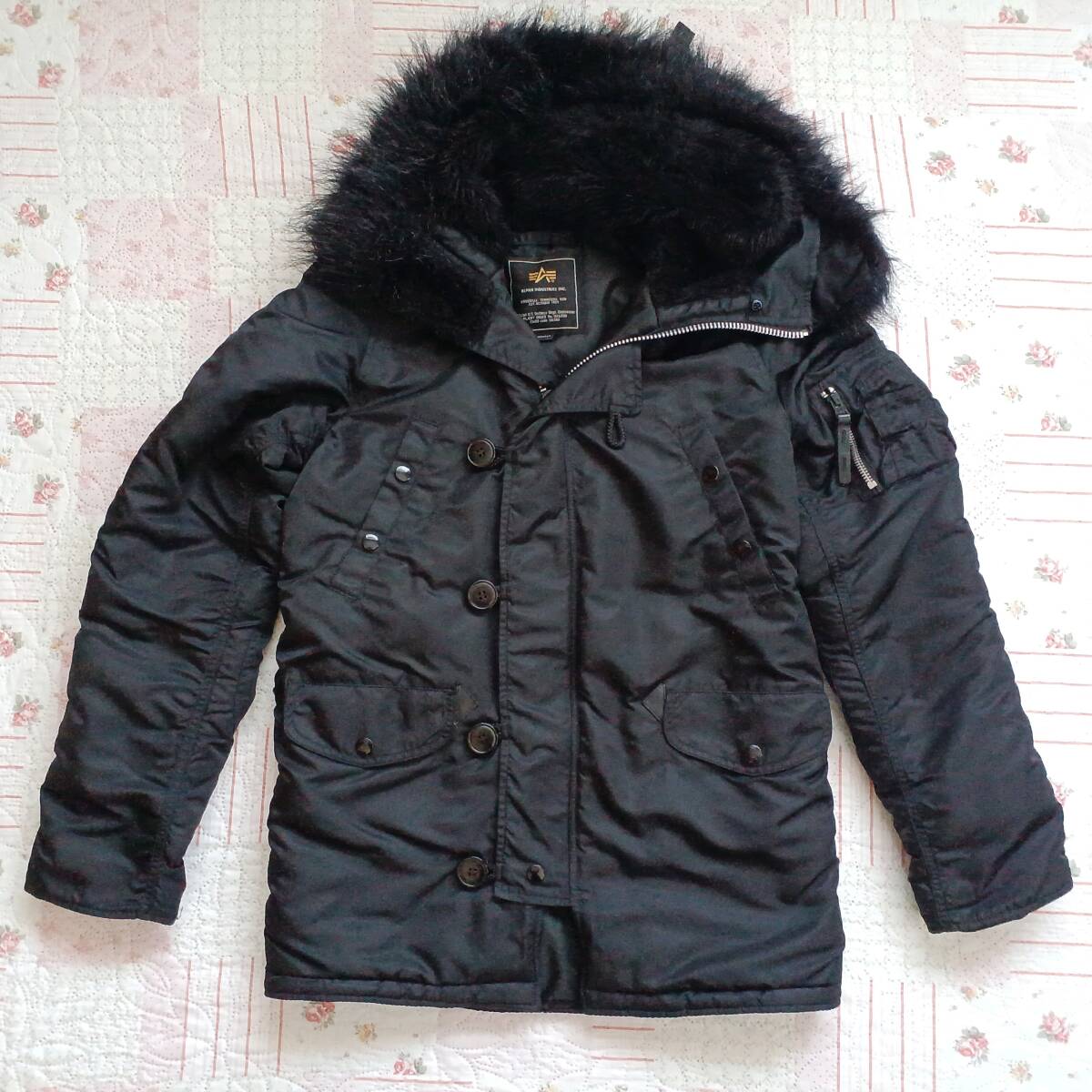 美品 ALPHA.INDUSTRIES アルファ.インダストリーズ N-3Bフライトジャケット XSサイズ #ブラック /検 AVIREX SPIEWAK スピワック MA-1 N-2B拍卖