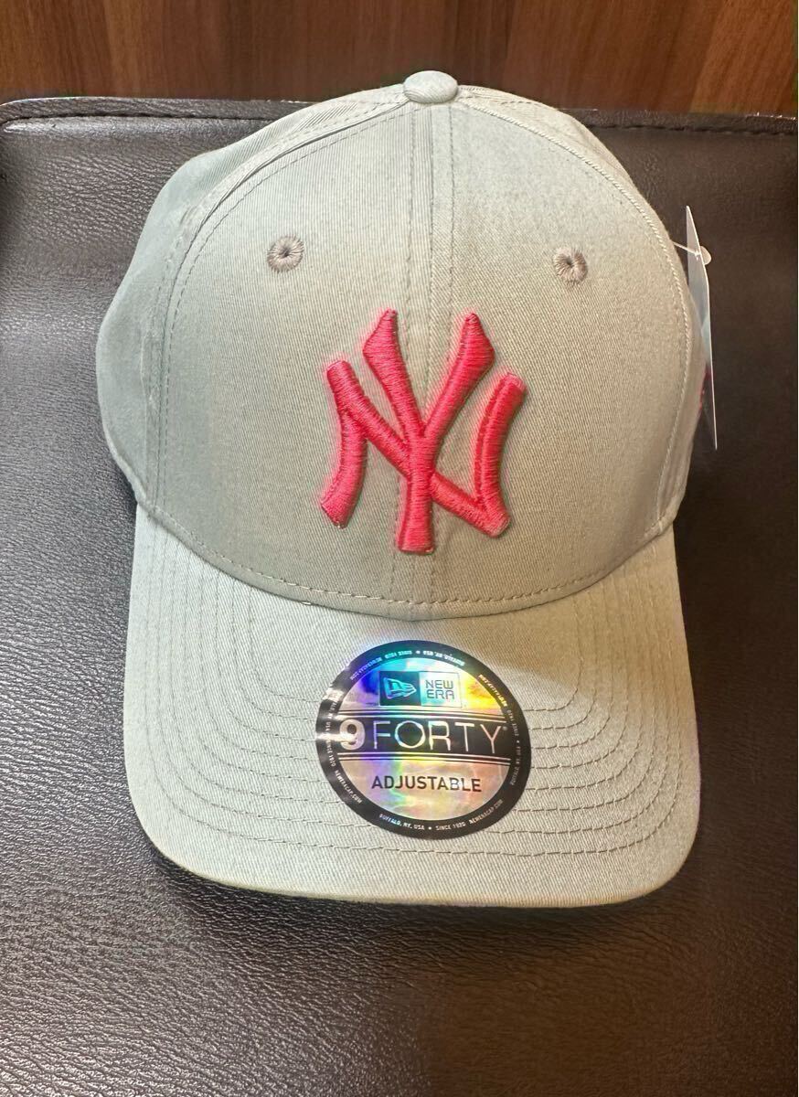 ニューエラライトブルー系キャップ NEW ERA CAP NYライトブルー系ピンク刺繍入帽子ドジャース 帽子フリーサイズ 未使用拍卖