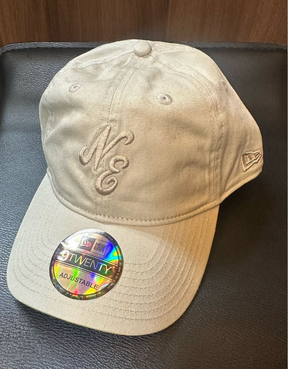 NEW ERAニューエラベージュ系刺繍キャップ男女用フリーサイズ帽子未使用拍卖