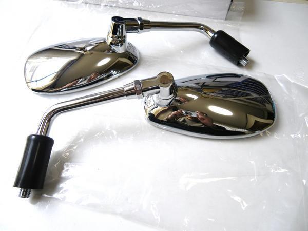 ☆新品!【衝緩構造】メッキオーバルミラーSET *GSR250 *SV650X *Vストローム *ZRX1200R *W800 *ヴェルシス *メグロ *Z250 *W230拍卖