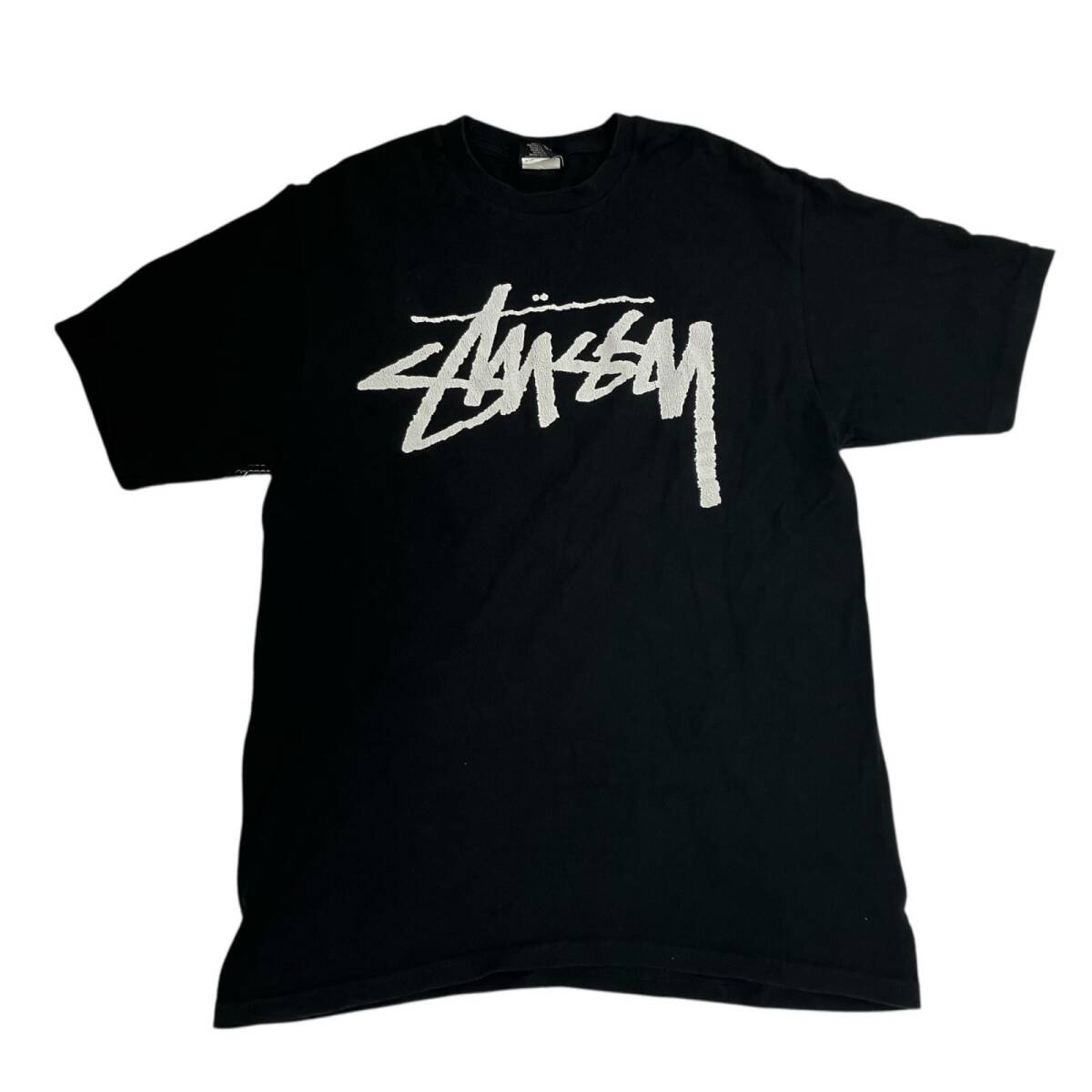 186004 STUSSY ステューシー 半袖Tシャツ M ブラック コットン メンズ拍卖