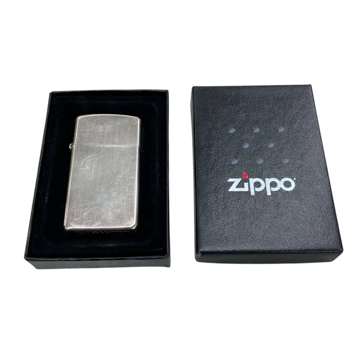 186000 動作未確認 Zippo ジッポー オイルライター シルバー スリム 製造年2007年3月拍卖