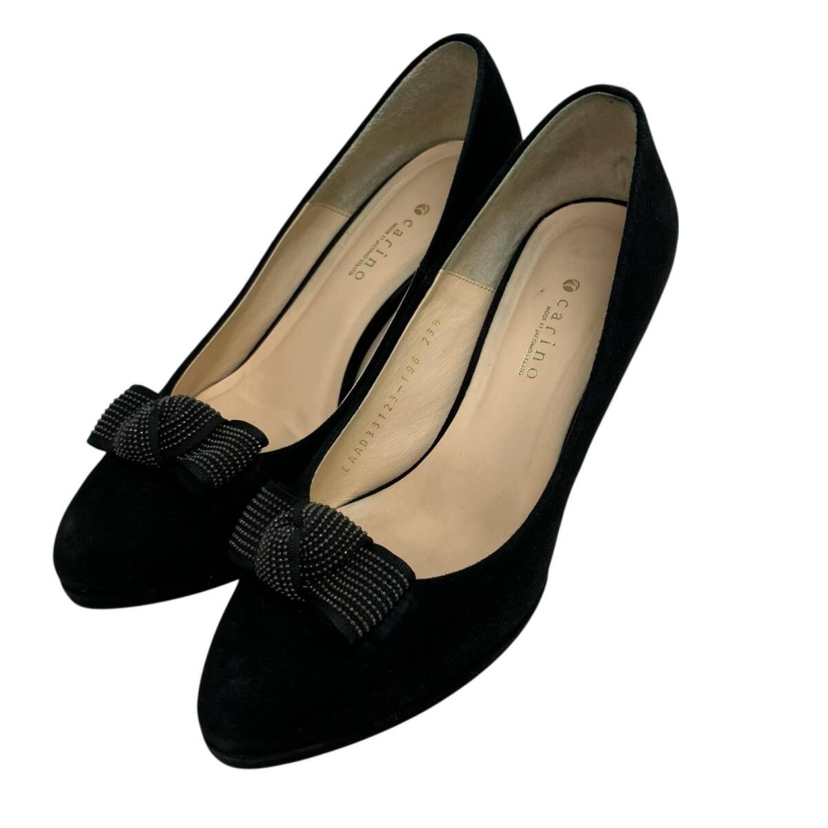 186001 Mode et Jacomo モード エ ジャコモ パンプス carino 23.5cm ブラック スウェード拍卖