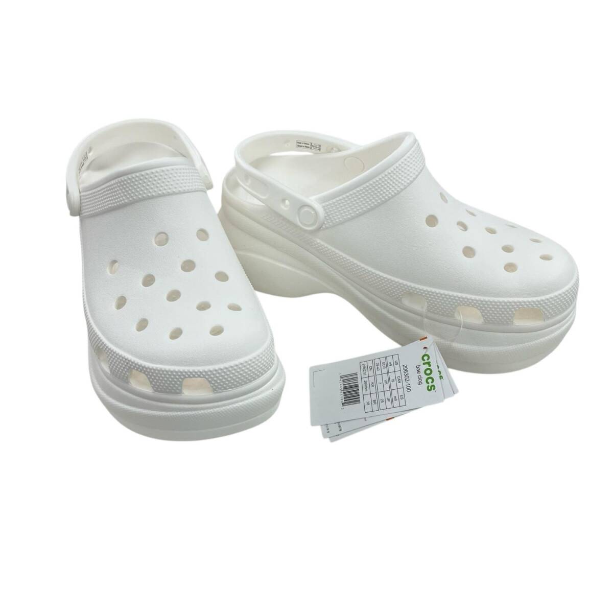 186001 新品未使用 CROCS クロックス 厚底クロックスベイ CLASSIC BAE CLOG W クラシック ベイ 206302-100 25cm ホワイト拍卖