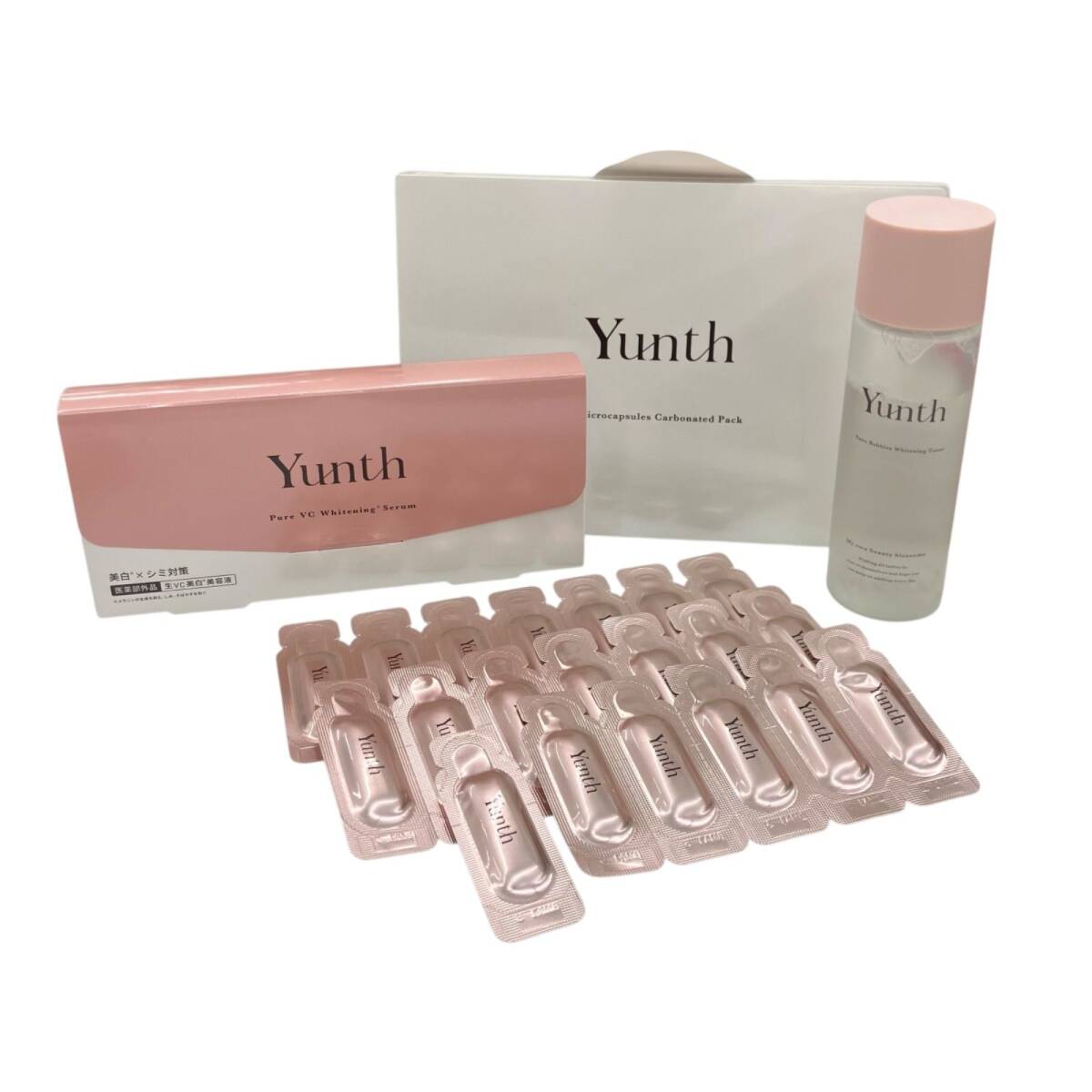 186000 現状品 Yunth ユンス 薬用ホワイトニングエッセンスPVCa 医薬部外品 美容液 パック 化粧水 4点まとめ売り拍卖