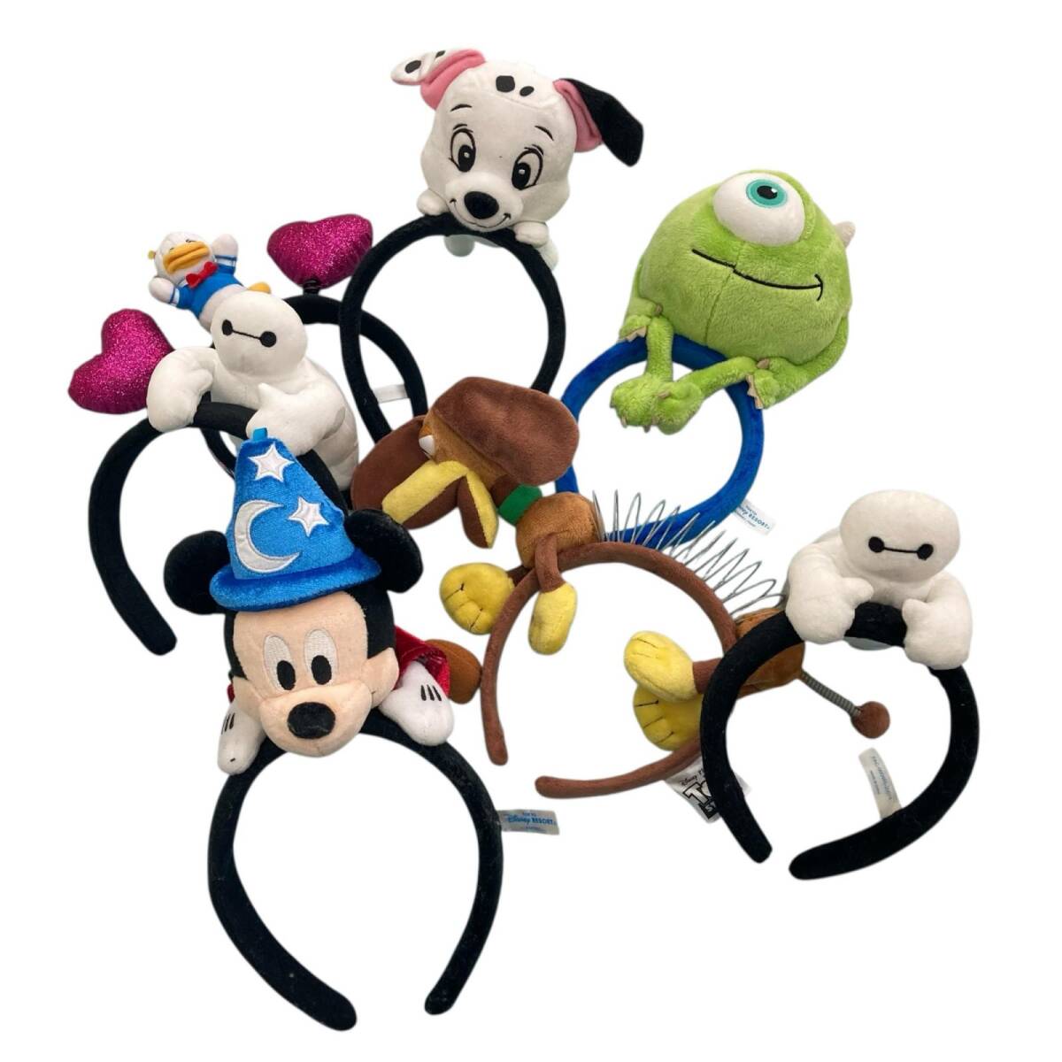 186000 現状品 Disney ディズニー 7点 カチューシャ ミッキー ベイマックス トイストーリー モンスターズインク まとめ売り拍卖